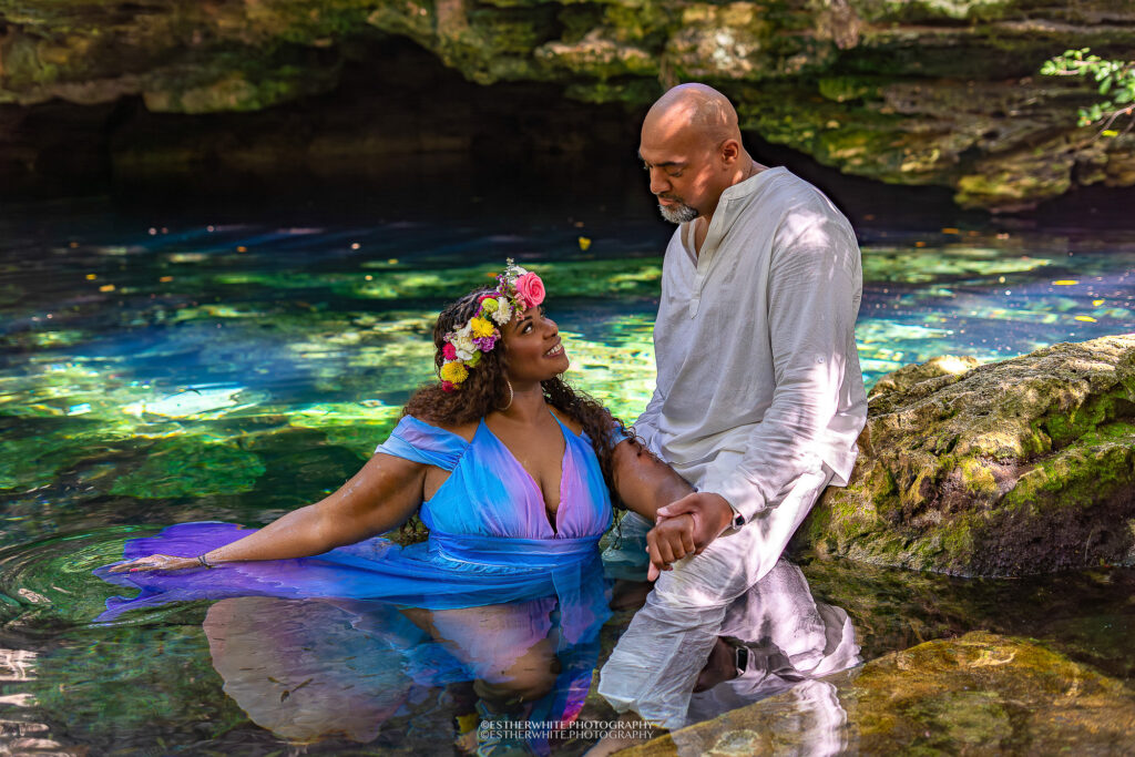 cenote couple photoshoot in tulum