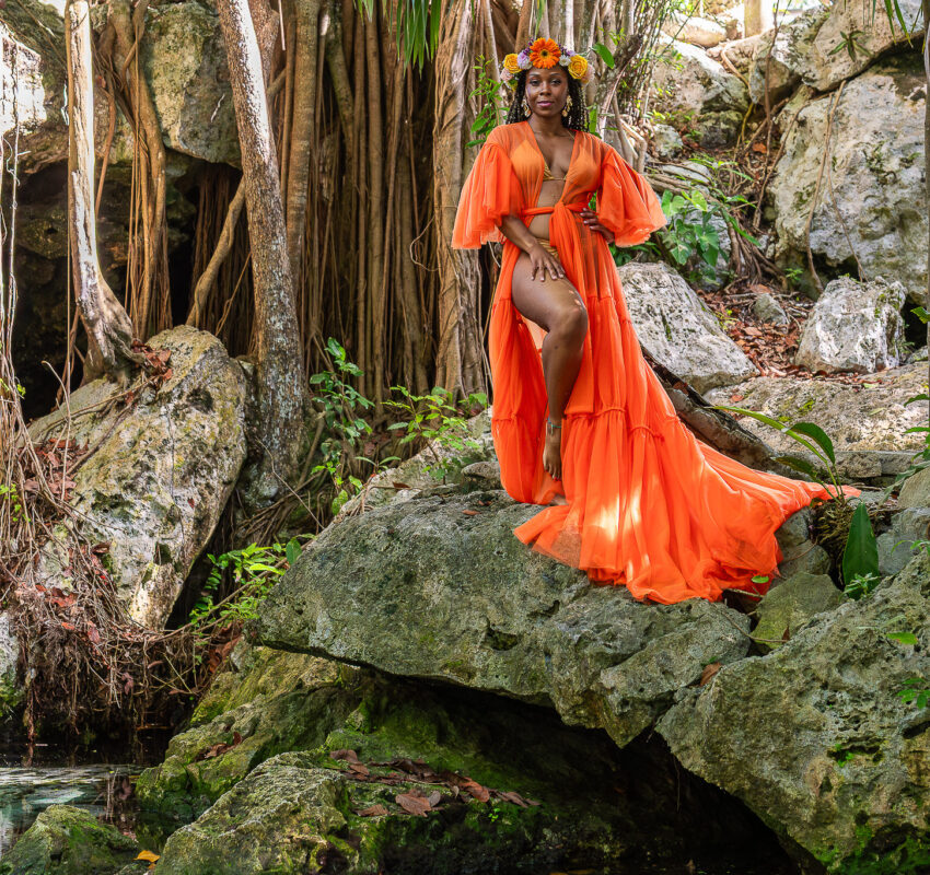 cenote fashion photoshoot in tulum