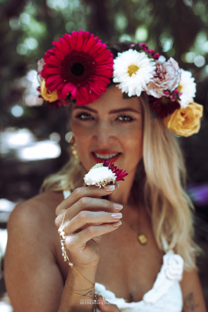 cenote jungle photoshoot tulum with flower crowns