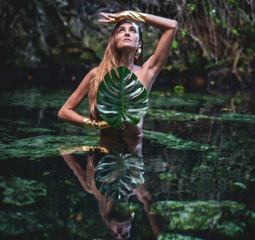 cenote fashion photoshoot in tulum